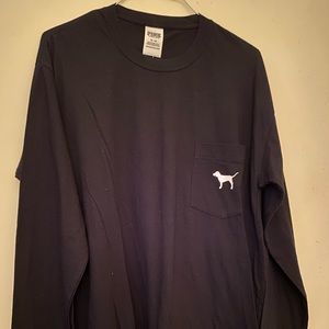 Long sleeve black t shirt from Pink.
